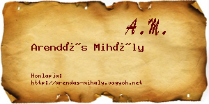Arendás Mihály névjegykártya