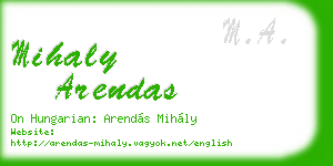 mihaly arendas business card