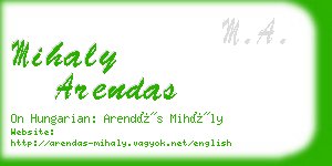 mihaly arendas business card